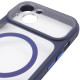Чохол TPU+PC GETMAN Moon Clear with MagSafe для Apple iPhone 14 (6.1") Blue