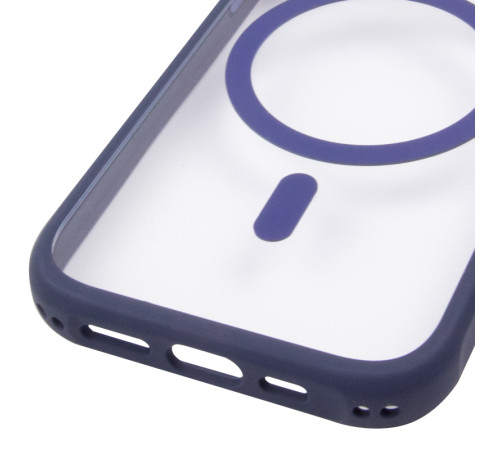 Чохол TPU+PC GETMAN Moon Clear with MagSafe для Apple iPhone 14 (6.1") Blue