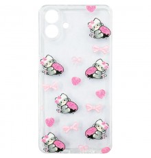 Чохол TPU Clear Joy для Motorola Moto G06 Strawberry Cats