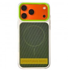 Чохол TPU TechWoven Hybrid with MagSafe для Apple iPhone 17 (6.3") White / Green