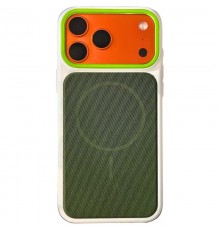 Чохол TPU TechWoven Hybrid with MagSafe для Apple iPhone 17 Pro Max (6.9") White / Green