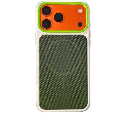 Чохол TPU TechWoven Hybrid with MagSafe для Apple iPhone 17 Pro Max (6.9") White / Green