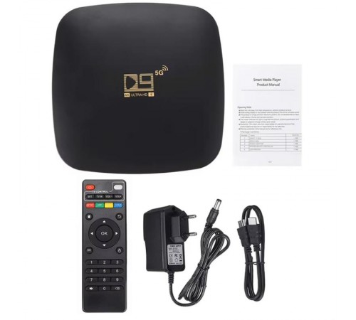 Smart Android TV Box D9 5G 4k 2+16GB Black
