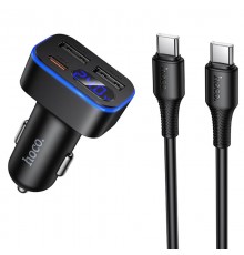 АЗП Hoco Z63A Barry PD42W+QC3.0 (2USB-A/1C) + кабель Type-C to Type-C Black