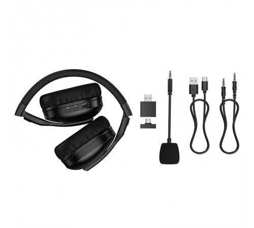 Накладні бездротові навушники Hoco W114 Magic +3.5mm+2.4G Black
