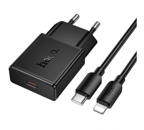МЗП Hoco N72 Speed ultra-thin PD20W (1USB-C) + кабель Type-C to Lightning Black