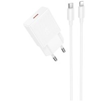 МЗП Hoco N72 Speed ultra-thin PD20W (1USB-C) + кабель Type-C to Lightning White