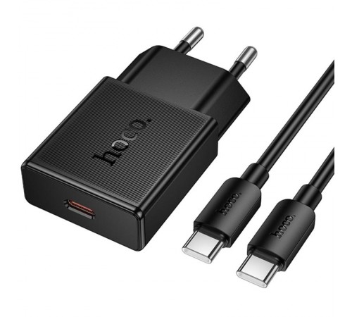 МЗП Hoco N72 Speed ultra-thin PD20W (1USB-C) + кабель Type-C to Type-C Black
