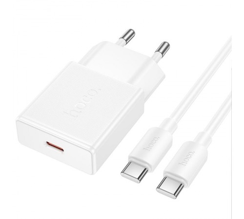 МЗП Hoco N72 Speed ultra-thin PD20W (1USB-C) + кабель Type-C to Type-C White