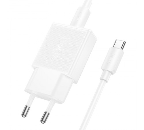 МЗП Hoco N72 Speed ultra-thin PD20W (1USB-C) + кабель Type-C to Type-C White