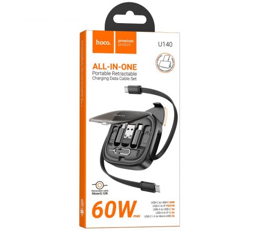 Дата кабель Hoco U140 with cable set 5in1 60W (0.95m) Black