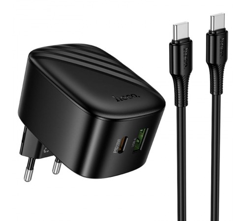 МЗП Hoco CS101A Folding PD20W+QC3.0 (1USB-A/1C) + кабель Type-C to Type-C Black