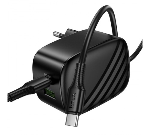 МЗП Hoco CS101A Folding PD20W+QC3.0 (1USB-A/1C) + кабель Type-C to Type-C Black