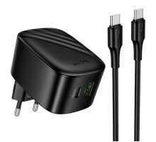 МЗП Hoco CS102A Folding PD30W+QC3.0 (1USB-A/1C) + кабель Type-C to Type-C Black