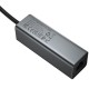 Перехідник HUB Hoco HB1D USB to USB2.0*3+RJ45 Metal gray