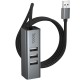 Перехідник HUB Hoco HB1D USB to USB2.0*3+RJ45 Metal gray