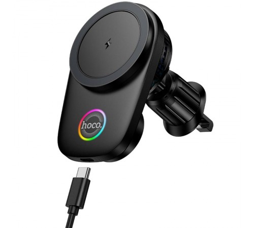 Автотримач з БЗП Hoco HW36 Electric 15W with cooler (air outlet) Black