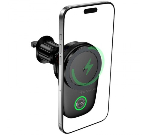 Автотримач з БЗП Hoco HW36 Electric 15W with cooler (air outlet) Black