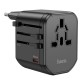 Мережевий універсальний перехідник Hoco AC15 Walker PD20W+QC3.0 (2USB-A/1C) (EU) Black