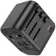 Мережевий універсальний перехідник Hoco AC15 Walker PD20W+QC3.0 (2USB-A/1C) (EU) Black