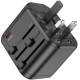Мережевий універсальний перехідник Hoco AC15 Walker PD20W+QC3.0 (2USB-A/1C) (EU) Black
