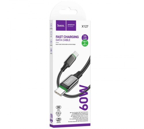 Дата кабель Hoco X127 Exceed Type-C to Type-C 60W (1m) Black