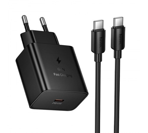 МЗП Hoco N77 Star PD45W (1USB-C) + кабель Type-C to Type-C Black