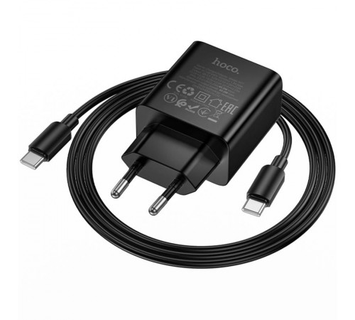 МЗП Hoco N77 Star PD45W (1USB-C) + кабель Type-C to Type-C Black