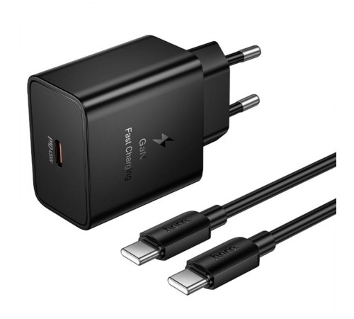 МЗП Hoco N77 Star PD45W (1USB-C) + кабель Type-C to Type-C Black