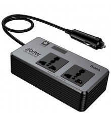 АЗП інвертор Hoco Z66 New PD66W+QC3.0 (2USB-A/1C/2xSocket) (0.5m) Black