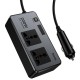 АЗП інвертор Hoco Z66 New PD66W+QC3.0 (2USB-A/1C/2xSocket) (0.5m) Black