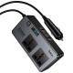 АЗП інвертор Hoco Z66 New PD66W+QC3.0 (2USB-A/1C/2xSocket) (0.5m) Black