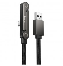 Дата кабель Hoco U150 Exquisite side plug and stand USB to Type-C 36W (1.2m) Black