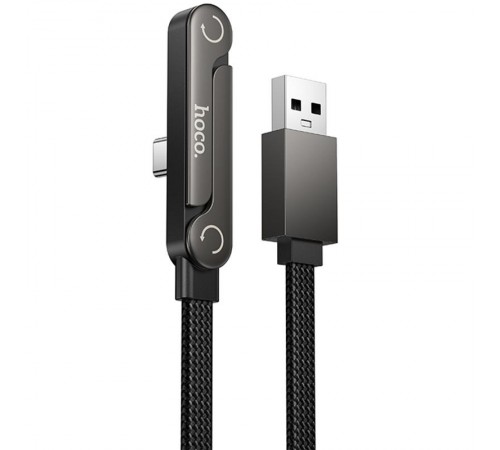 Дата кабель Hoco U150 Exquisite side plug and stand USB to Type-C 36W (1.2m) Black