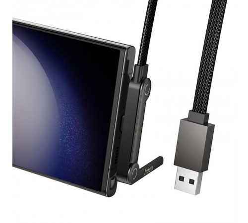 Дата кабель Hoco U150 Exquisite side plug and stand USB to Type-C 36W (1.2m) Black