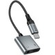 Перехідник Hoco UPA34 Type-C to Type-C + 3.5mm Metal gray