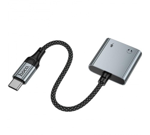 Перехідник Hoco UPA34A Type-C to Type-C*2 Metal gray