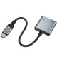 Перехідник Hoco UPA34A Type-C to Type-C*2 Metal gray