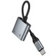 Перехідник Hoco UPA34A Type-C to Type-C*2 Metal gray