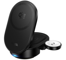 БЗП Hoco CQ23 Pole Qi2.2 3-in-1 Black