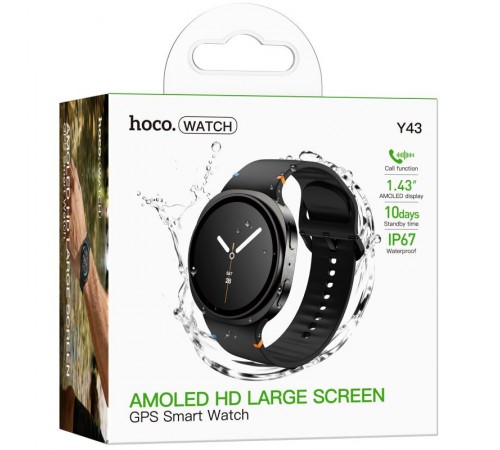 Смарт-годинник Hoco Y43 Amoled Smart sports watch (call version) Black