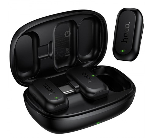 Петличний бездротовий мікрофон Hoco L26 Dual-mic Smart AI (Type-C) Black