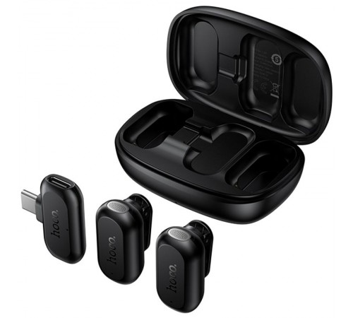 Петличний бездротовий мікрофон Hoco L26 Dual-mic Smart AI (Type-C) Black