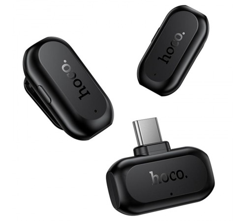 Петличний бездротовий мікрофон Hoco L26 Dual-mic Smart AI (Type-C) Black