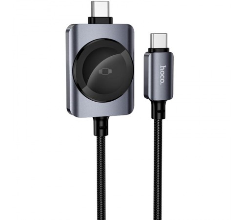 Дата кабель Hoco CW66 2in1 Type-C to iWatch/Type-C PD100W (1.2m) Black