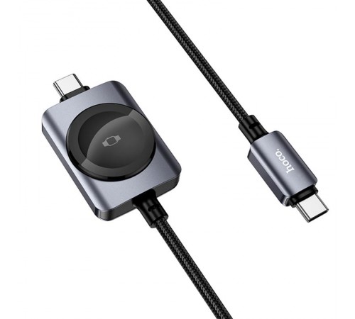 Дата кабель Hoco CW66 2in1 Type-C to iWatch/Type-C PD100W (1.2m) Black