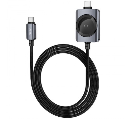 Дата кабель Hoco CW66 2in1 Type-C to iWatch/Type-C PD100W (1.2m) Black