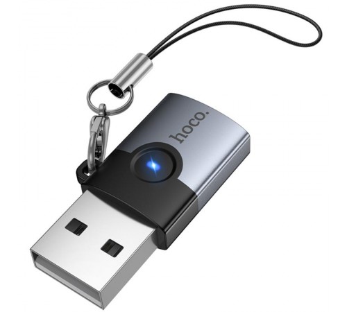 Перехідник Hoco UA46B USB Male to Type-C Female USB3.0 Metal gray