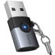 Перехідник Hoco UA46B USB Male to Type-C Female USB3.0 Metal gray
