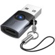 Перехідник Hoco UA46B USB Male to Type-C Female USB3.0 Metal gray